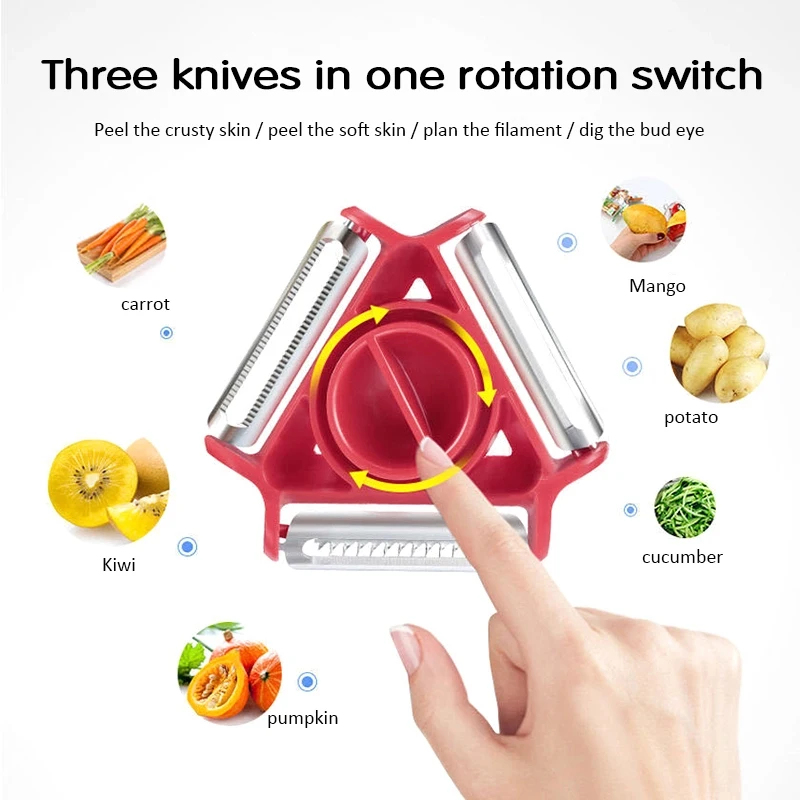 1/3PCS 3in1 Magic Trio Peeler  - Household Kitchen Gadgets Vegetable Cutter Silk Cutter review and price